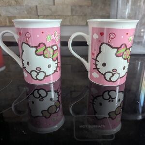 Hello Kitty Pink Ceramic Mugs with Candy Bow Design